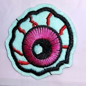 Embroidered Iron on Patch Eyeball Pink, NWOT unbranded